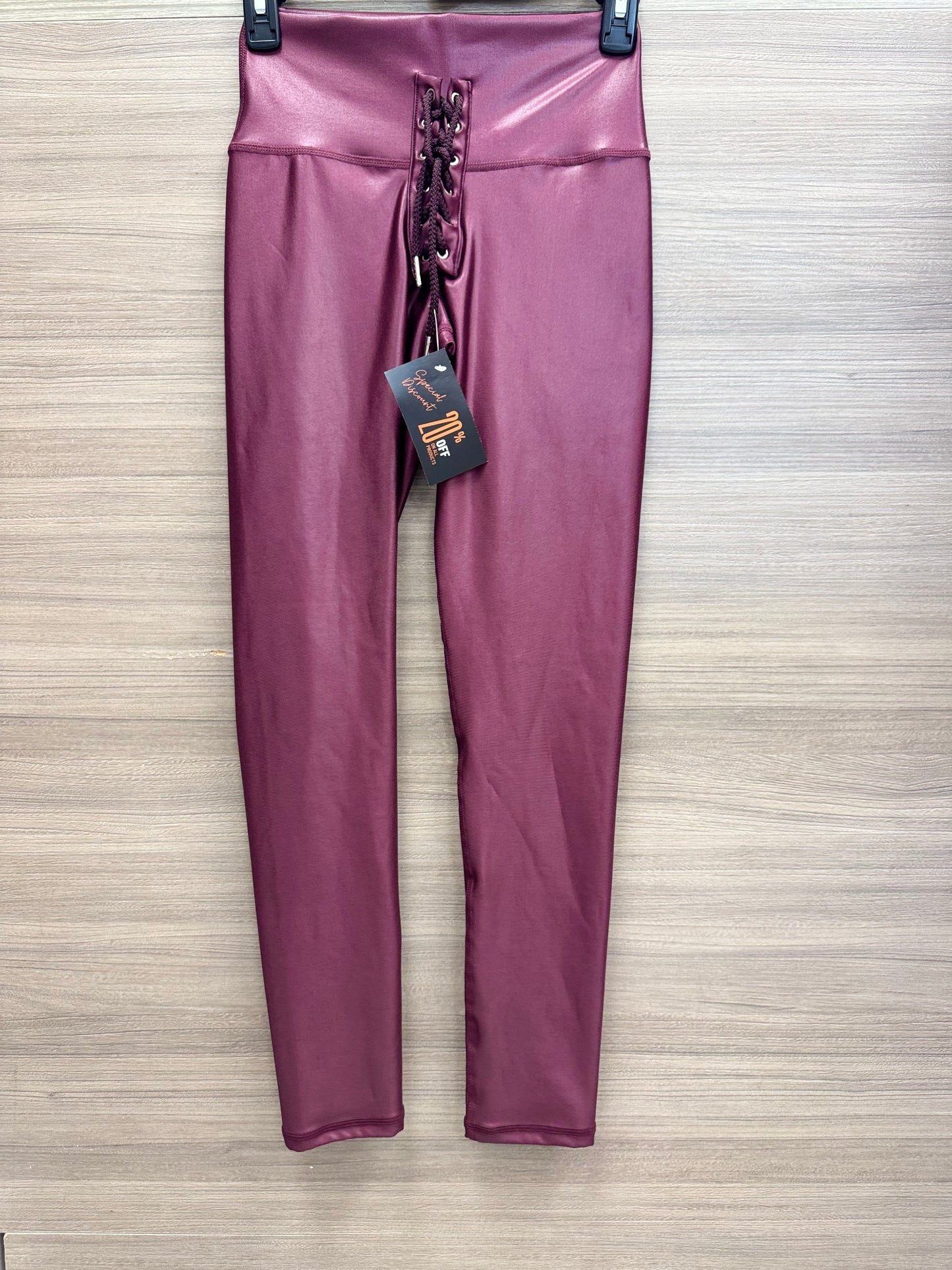 LEGGINGS EFECTO CUERO CORDON