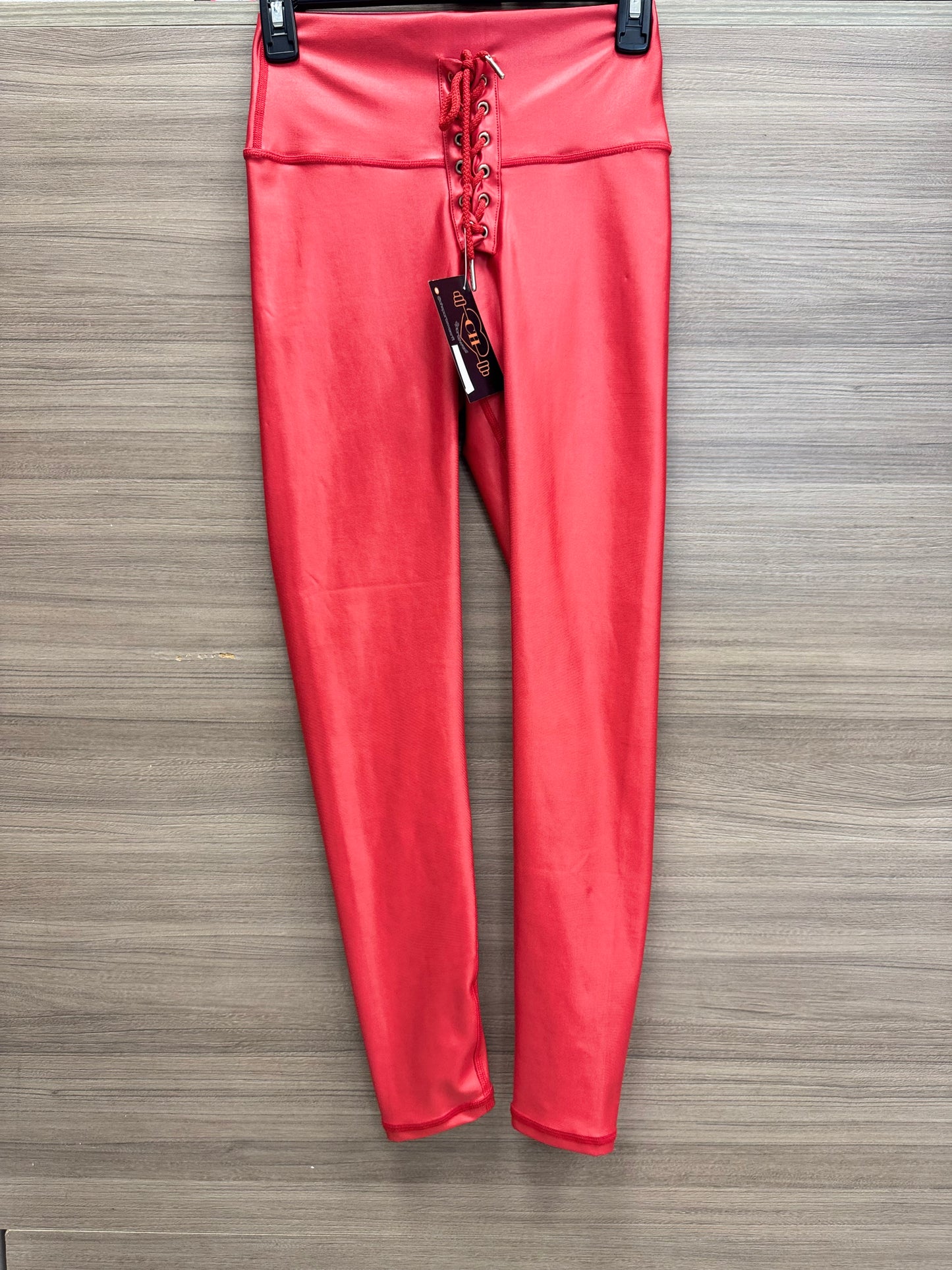 LEGGINGS EFECTO CUERO CORDON