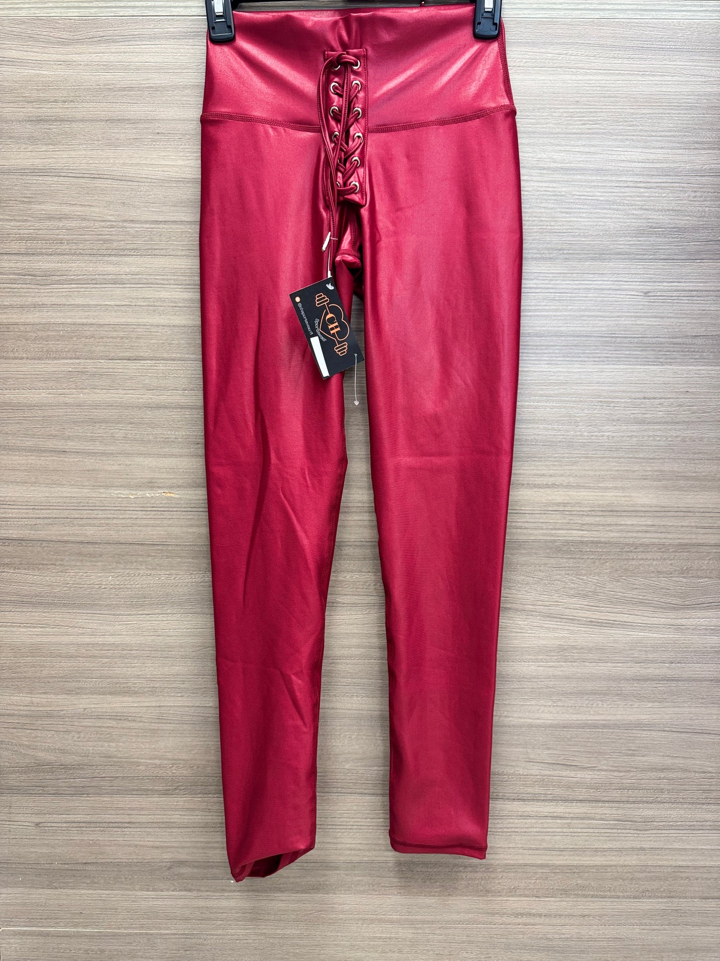 LEGGINGS EFECTO CUERO CORDON