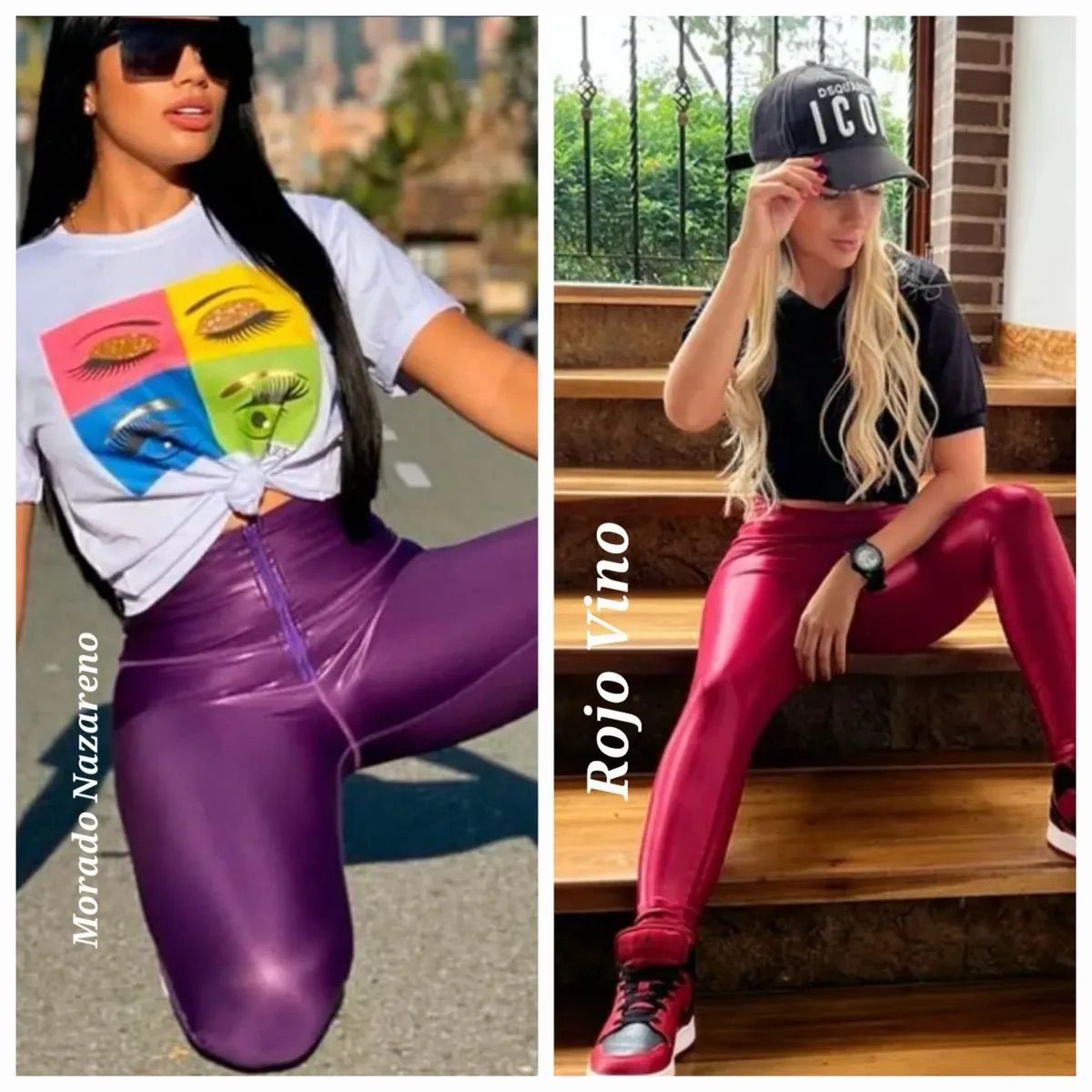 LEGGINGS EFECTO CUERO CON CIERRE