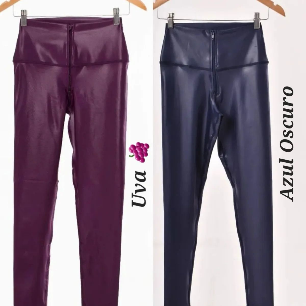 LEGGINGS EFECTO CUERO CON CIERRE
