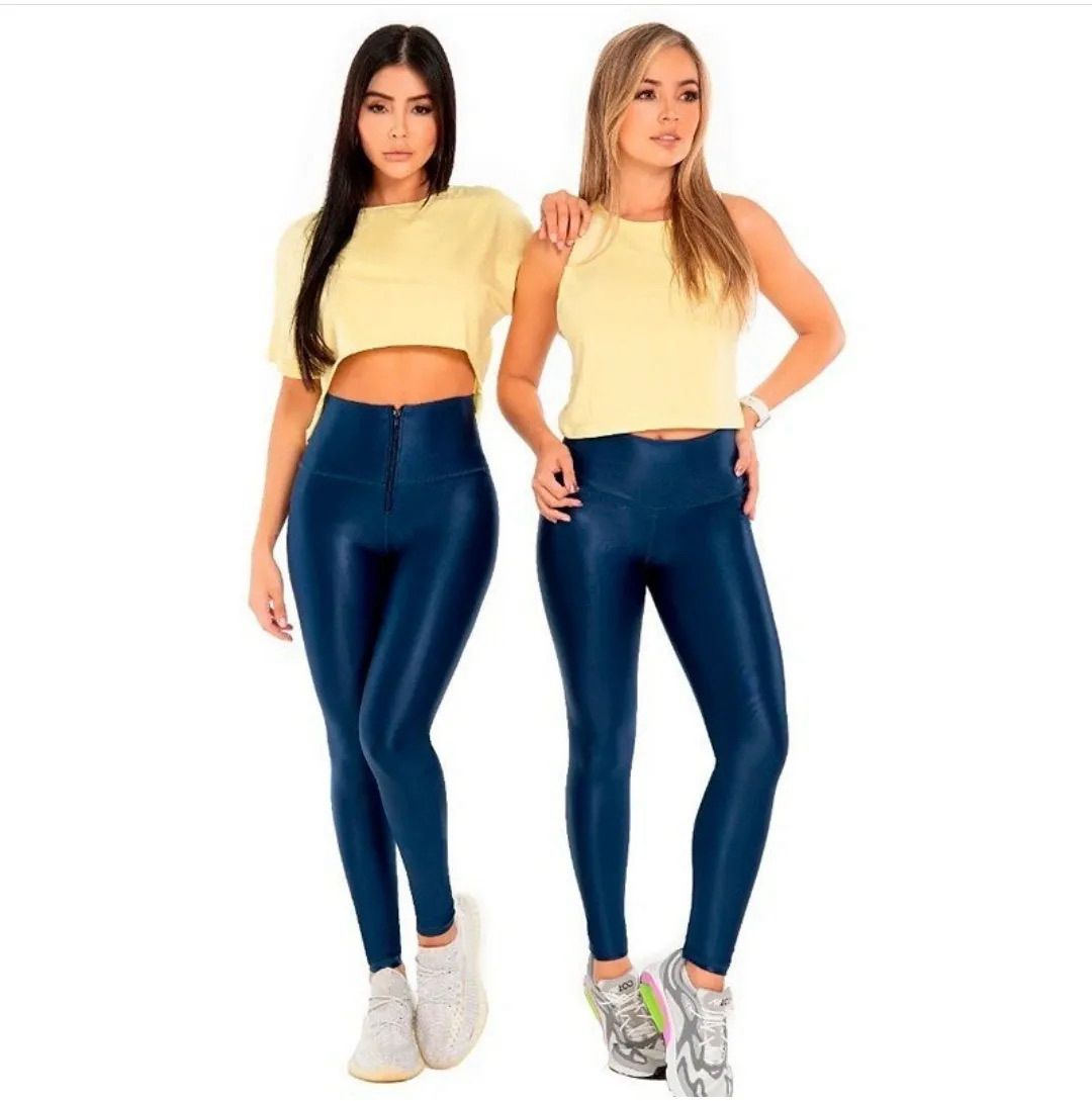 LEGGINGS EFECTO CUERO CON CIERRE
