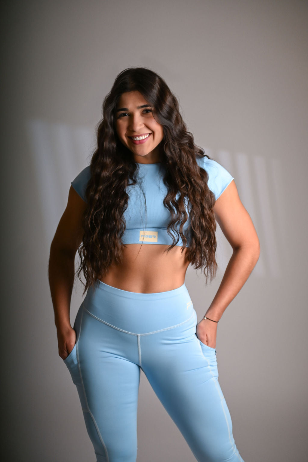SET DE LEGGINGS Y TOP AZUL CELESTE